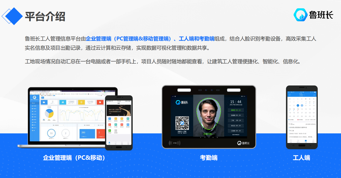 魯班長(zhǎng)工地實(shí)名制考勤系統(tǒng)